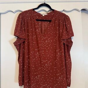 Fun 2 Fun Terracotta Blouse with Ivory Details